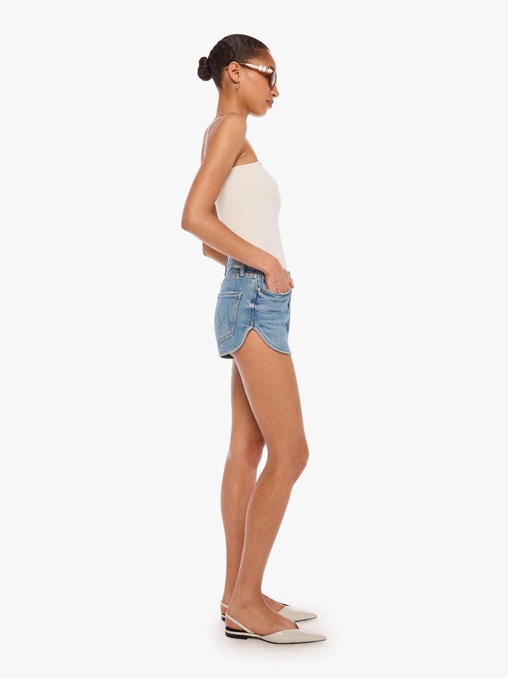New! Mother Denim Tomcat Matinee Shorts - Picture 3 of 6